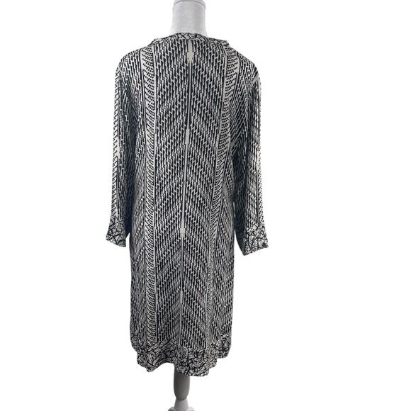Soft Surroundings Raven Shift Dress Sz M Black White Flattering Boho Beachy NWOT - Picture 8 of 10